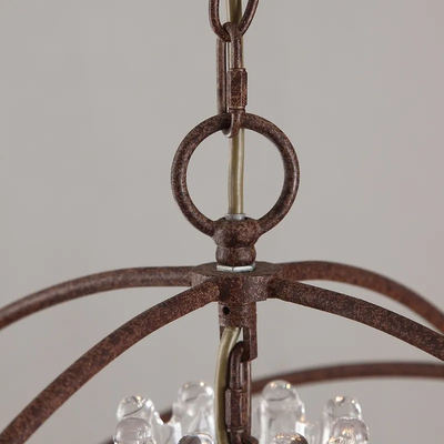 装飾的な明確な水晶錆の金属の球体のシャンデリアの産業型