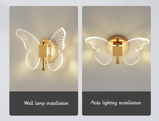 贅沢な蝶現代壁ランプのホテルのベッドおよび寝室TVの壁LED 3色ライト
