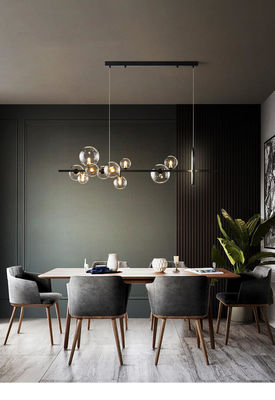 Dinning部屋の台所明確なガラス黒い金属のための線形G9現代吊り下げ式ライト