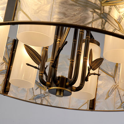 エナメルのタケ葉のシャンデリア ライト銅ガラスE14ランプのホールダー