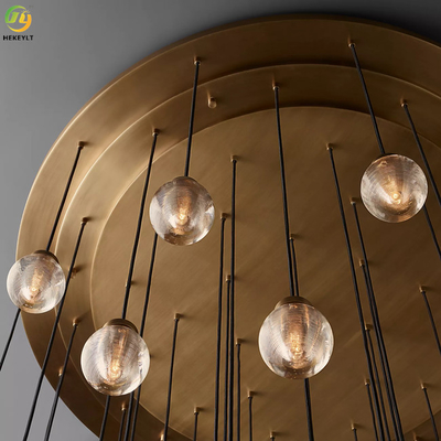 E12は家/ホテルの銅の現代流行の明確な水晶吊り下げ式ライトのために使用した