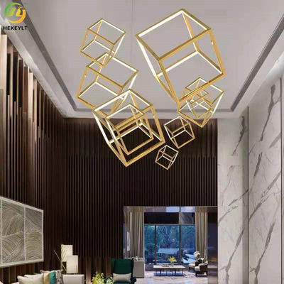 家/ホテル/ショールームLEDの正方形水晶吊り下げ式ライトのために使用される