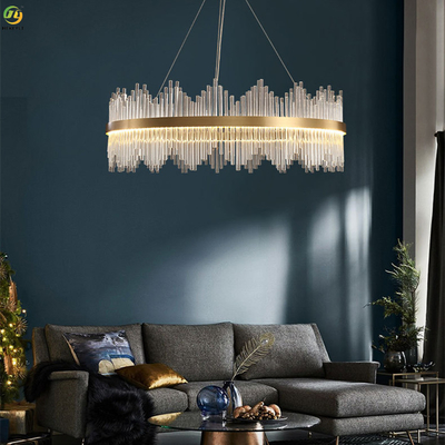 E14鉄の家の芸術の焼けるペンキの金のための電気めっきの水晶北欧の吊り下げ式ライト