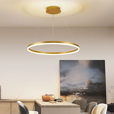 食堂のためのアルミニウム アクリルの現代天井LEDリング シャンデリアの照明