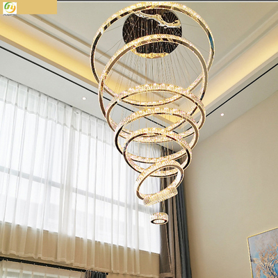 D20寝室の金属水晶LED現代リング ライト贅沢な装飾的
