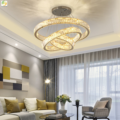 D20寝室の金属水晶LED現代リング ライト贅沢な装飾的