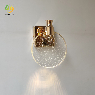 円形の水晶金の背景の金属の現代壁ランプの化粧台ミラー