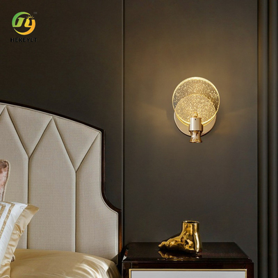 円形の水晶金の背景の金属の現代壁ランプの化粧台ミラー