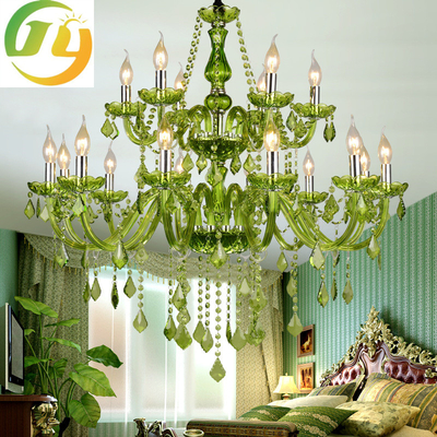 装飾の寝室の現代吊り下げ式ライトのための贅沢なガラス腕の水晶蝋燭のシャンデリア