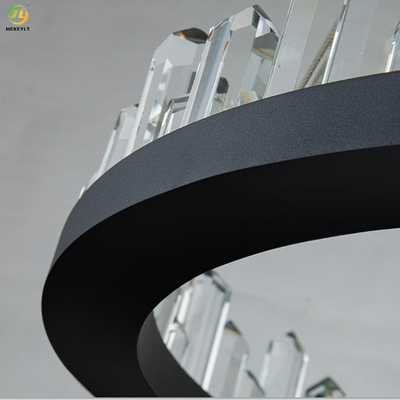 円形LED現代リング ライト贅沢な大気の居間の水晶ランプ