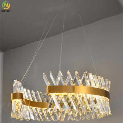 LEDは1メートル現代リング ライト贅沢な居間の水晶シャンデリアを取り除く