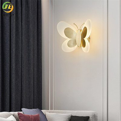 LEDの蝶現代壁ライトはすべての銅の物質的な真鍮色をケイ酸ゲル