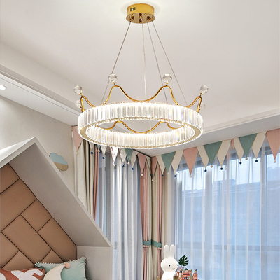 円形の創造的な子供の寝室LEDの水晶の吊り下げ式の軽く明確な金属の金