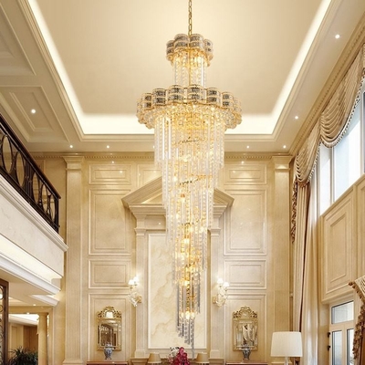 金階段を食事する大きいカスタマイズされた証明の装飾の現代水晶シャンデリア