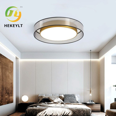 モダンな高級LED天井ライト 鉄または全銅 円形フラッシュマウントライト