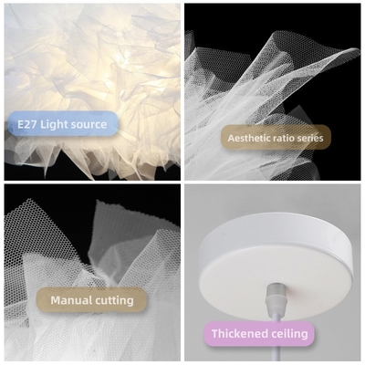 現代北欧 クリエイティブ ホワイト ヤーン LED チェンデリア シンプル ホワイト クラウド ペンダント 寝室用