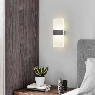 モダン シンプル 直角型 LED 壁ランプ 透明 寝室 リビング レストラン ホテル