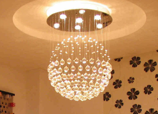ホテルのための贅沢な北欧の低下のステンレス鋼水晶吊り下げ式ライト