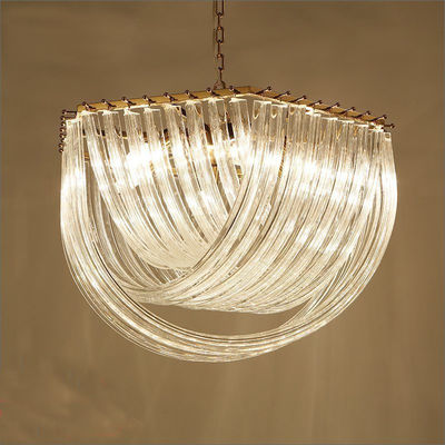 ガラス管のシャンデリアの水晶の吊り下げ式の軽いランプの現代装飾の金色