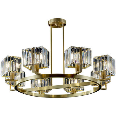 純粋な銅の掛かる水晶シャンデリアE14の光源の北欧の贅沢