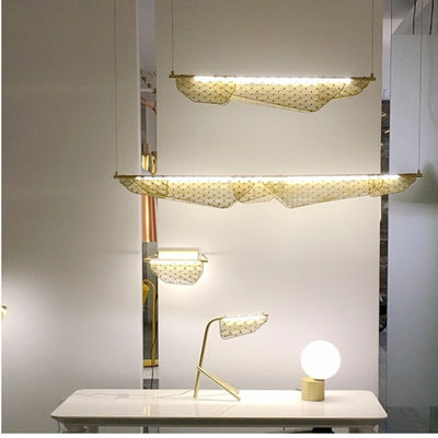 家のために現代シャンペンの金の金属の網LEDの吊り下げ式ライト
