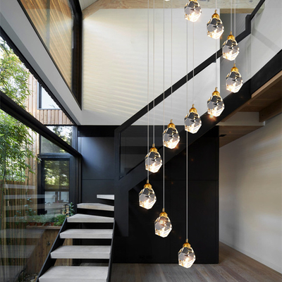 金属の明確な家はアパートのための現代水晶吊り下げ式ライトを導いた