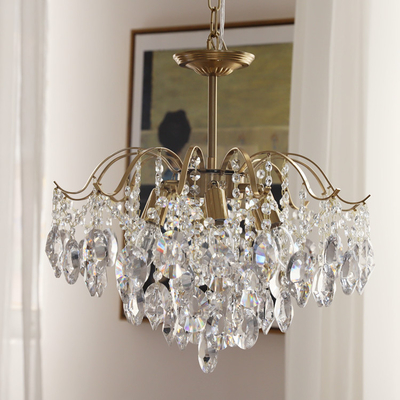 居間を食事する家の装飾の水晶シャンデリアのペンダント ライト贅沢でロマンチックな寝室
